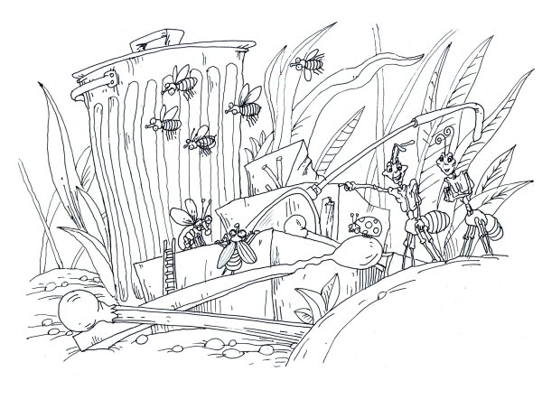 Муравейник раскраска для детей