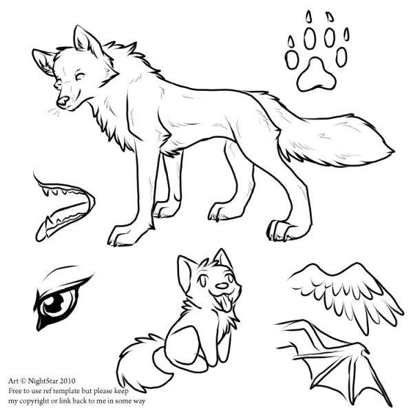 Раскраска маленький волк