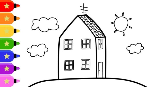 Свинка Пеппа дом раскраска