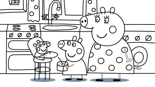 Раскраски из мультика Свинка Пеппа