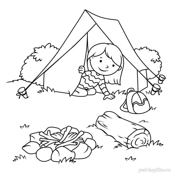 Раскраска летний поход