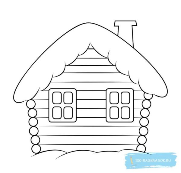 Избушка раскраска для детей