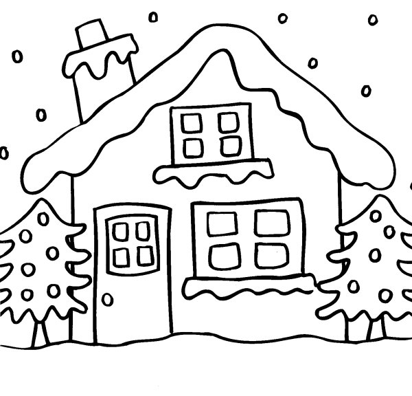 Трафареты на новый год домики