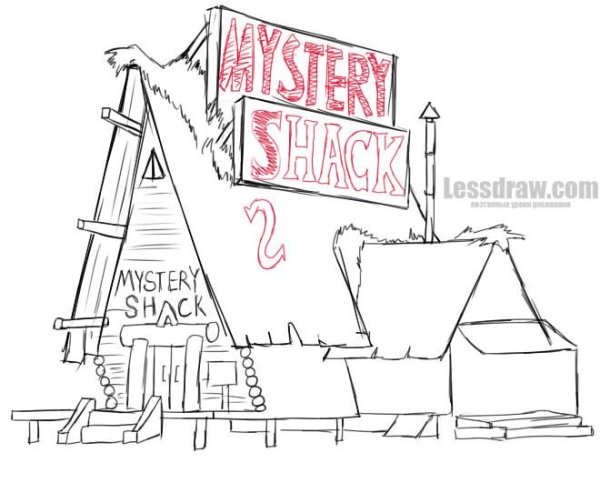 Раскраска Гравити Фолз Хижина чудес