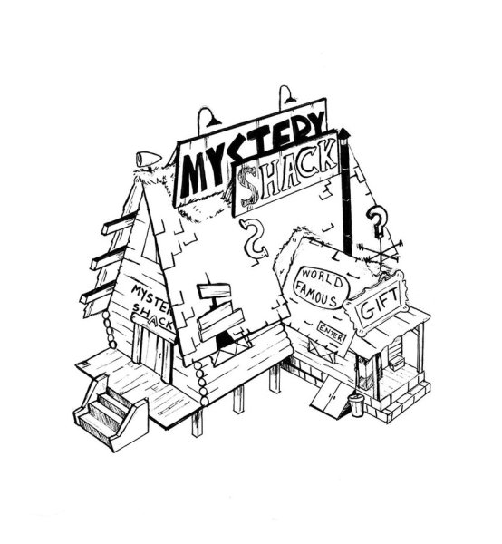 Раскраска Гравити Фолз Хижина чудес