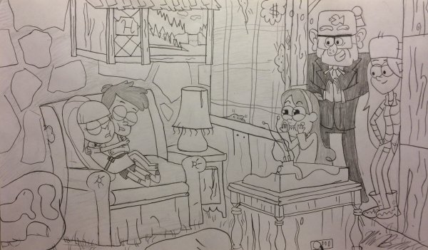 Раскраска Гравити Фолз Хижина чудес