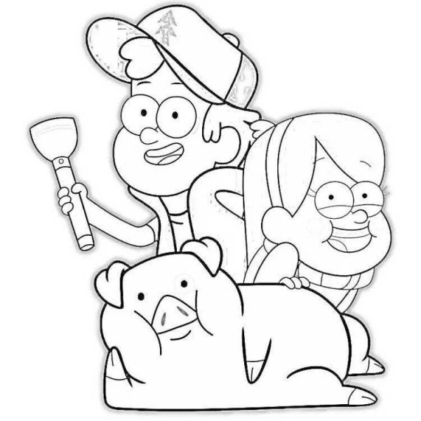 Герои Гравити Фолз раскраска Мэбл