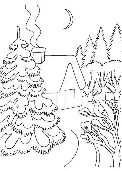 Раскраска зима