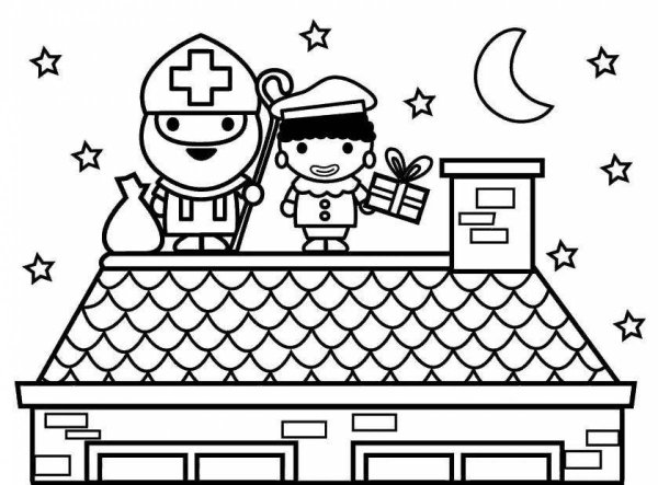 Крыша раскраска для детей