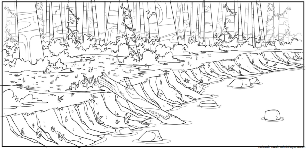 Раскраска. У реки