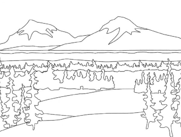 Раскраска пейзаж