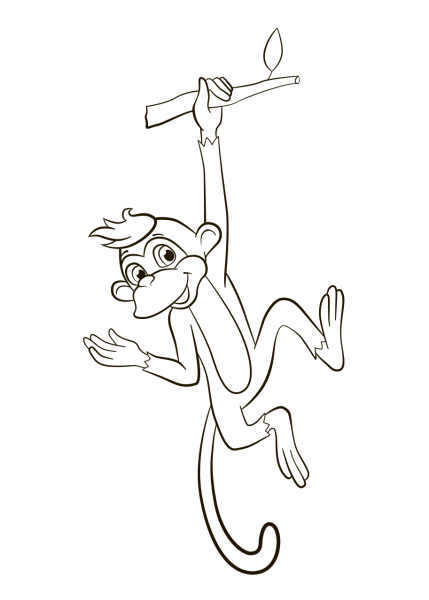 Обезьяны на Лиане контур