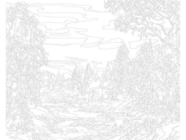 Раскраска по номерам пейзаж