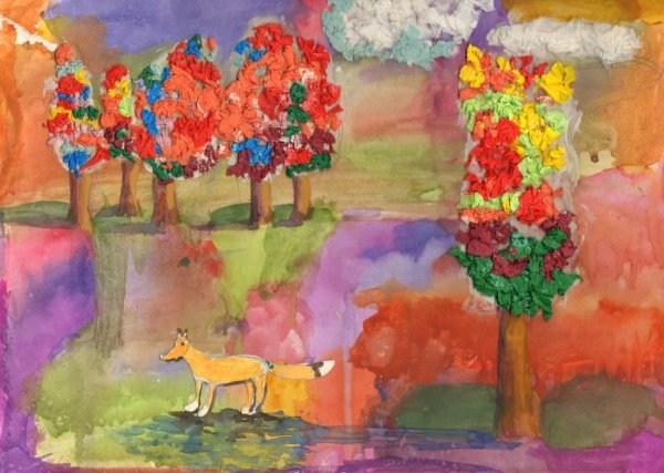 Лес точно Терем расписной рисунок к стихотворению