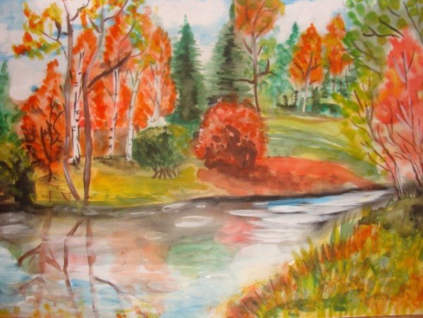 Рисование лес точно Терем расписной