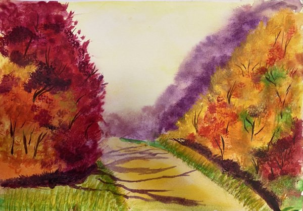 Багряная осень рисунок