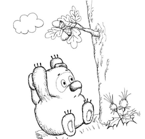 Винни пух рисунок раскраска