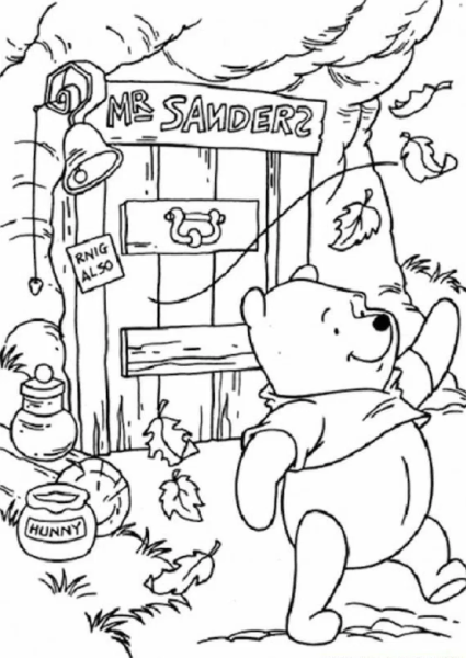 Домик Винни пуха раскраска