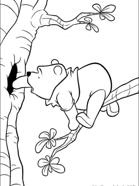 Винни и дерево Дисней раскраска