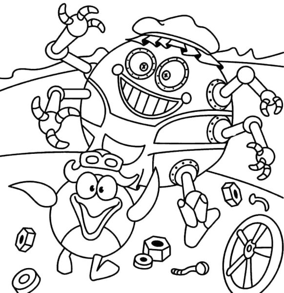 Смешарики железная няня раскраска