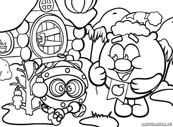 Раскраска Смешарики робот няня