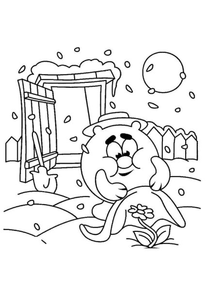 Няня из смешариков раскраска