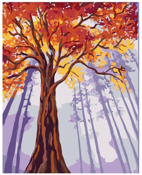 Акрил осеннее дерево