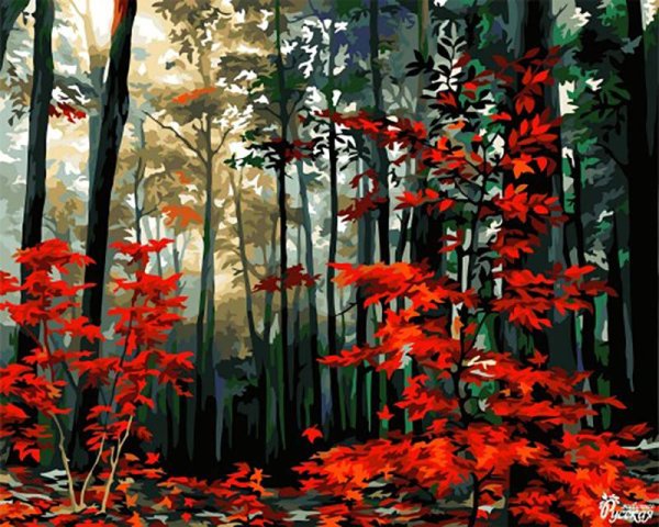 Картина по но ерам осенний лес