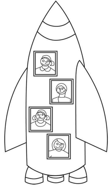 Раскраска ракета большая
