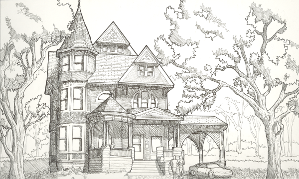 Нарисовать особняк