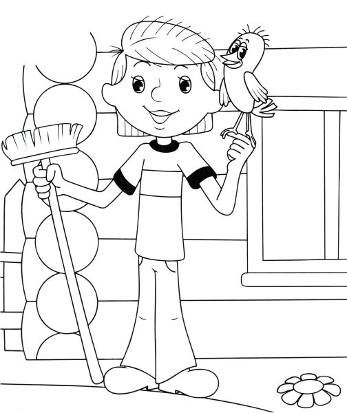 Дядя фёдор из Простоквашино раскраска