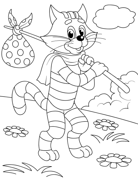 Простоквашино кот Матроскин раскраска