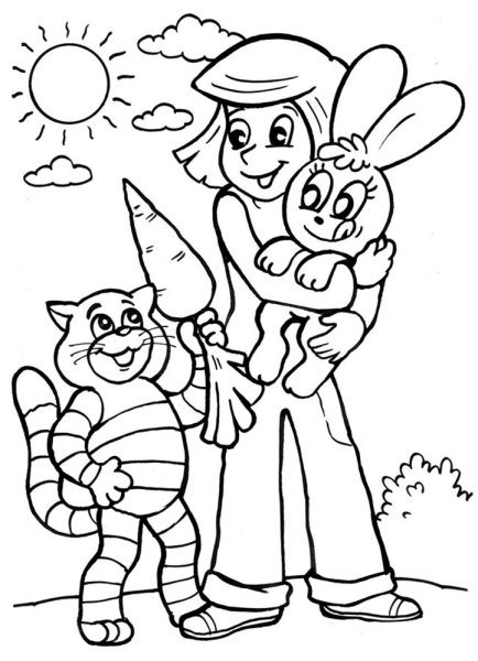 Дядя фёдор пёс и кот раскраска