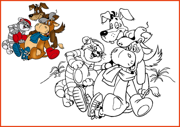 Раскраска "в Простоквашино"