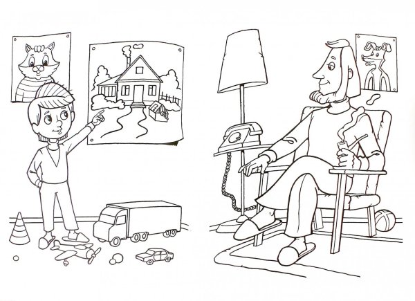 Простоквашино родители дяди Федора раскраска