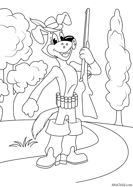 Раскраска пес шарик из Простоквашино