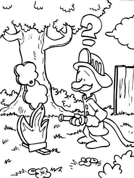 Раскраска по противопожарной безопасности в лесу