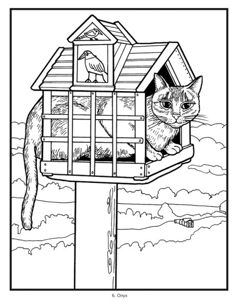 Домик для кошки раскраска
