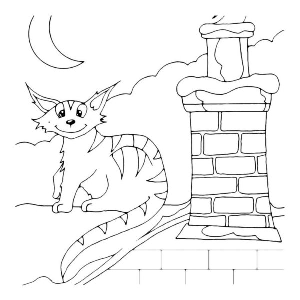 Кошки. Раскраска