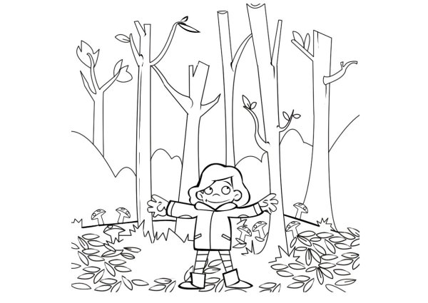 Раскраска осенний лес