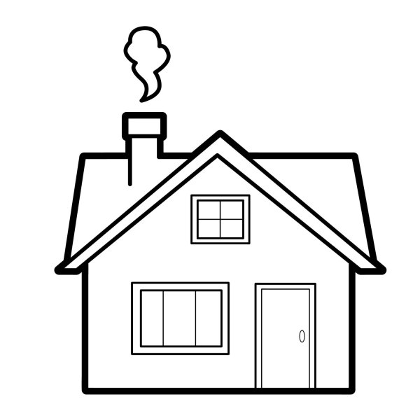 Изображение дома для ребенка черно белый