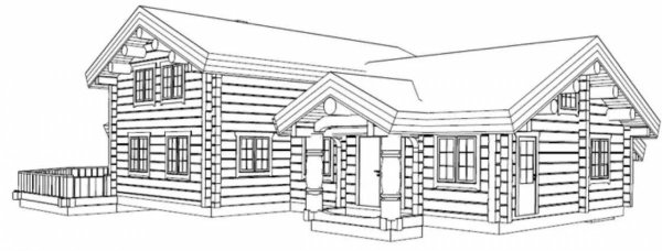 Бревенчатый дом эскиз