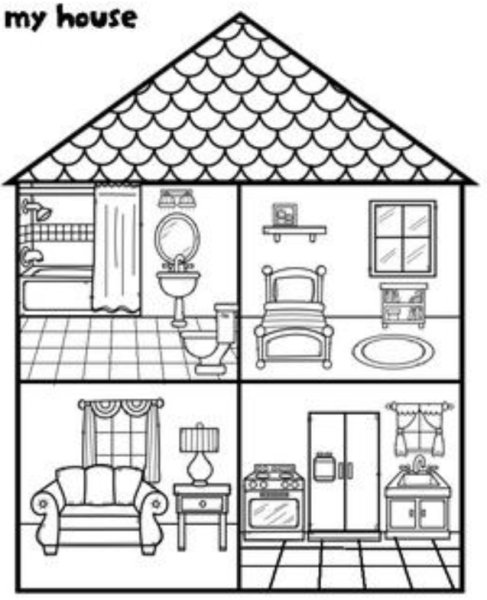 Rooms in the House раскраска