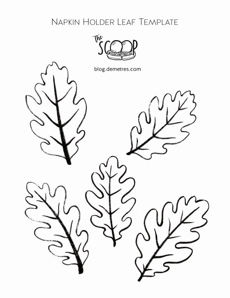 Дубовый лист трафарет