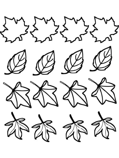 Листик раскраска