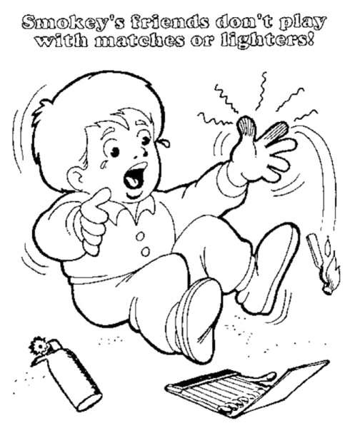 Спички детям не игрушка раскраска для детей