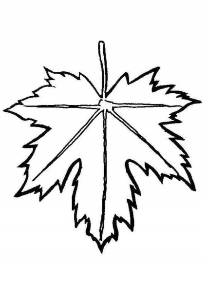 Лист клена трафарет