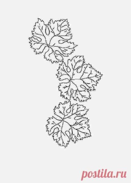 Трафареты виноградных листьев