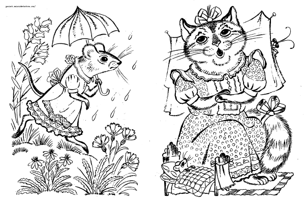 Маршак сказка о глупом мышонке раскраска