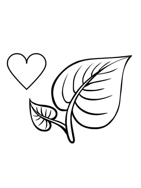 Листочки раскраска